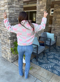 Gray Bow Sherpa Quarter Zip Sweatshirt