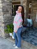 Gray Bow Sherpa Quarter Zip Sweatshirt