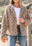 Chestnut Sherpa Zip Up Side Pocket Hooded Jacket
