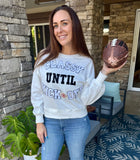 White CLASSY UNTIL KICKOFF Plush Letter Patched Loose Sweatshirt