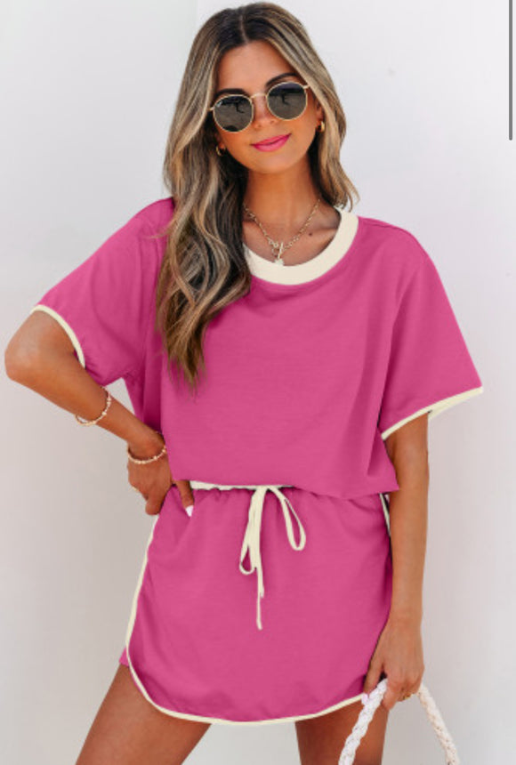 Hot Pink T-shirt and Skort Set