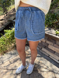 Frayed Edge Casual Denim Shorts