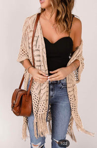 Tan Kimono with Slit