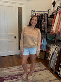 Saved By Grace Letter Embroidery Mineral Wash Loose Sweatshirt
