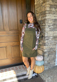 Olive Corduroy Dress