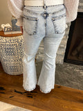 Light Wash Distressed Flare Jeans