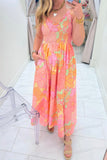 Sunset Bloom Smocked Maxi Dress