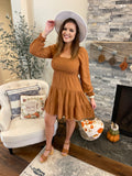 Brown Tiered Dress