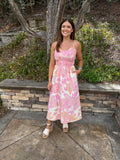 Sunset Bloom Smocked Maxi Dress
