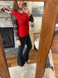 Fiery Red Solid Textured Knit Side Pockets Buttoned Sweater Vest