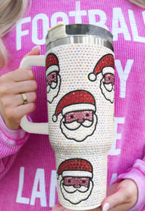 Santa Rhinestone 40oz Tumbler