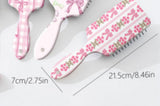 Pink Floral Bow Print Long Handle Air Cushion Hair Brush