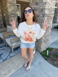 White Ribbed Howdy Cowgirl Sweatshirt