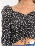Midnight Bloom Adjustable Crop Top