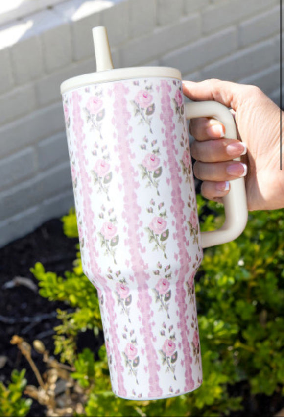 Pink Sweet Floral 40oz Tumbler