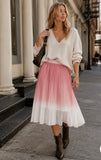 Blush Dreams Pleated Midi Skirt