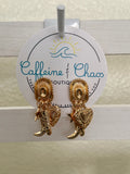 Gold Cowgirl Boot and Hat Earrings