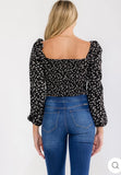 Midnight Bloom Adjustable Crop Top