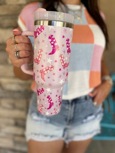 Sachet Pink Western Boot Tumbler