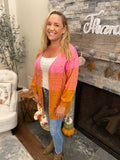 Orange/Pink Pom Cardigan