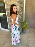 White Floral Cutout Maxi Dress