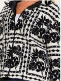 Black/White Floral Sherpa