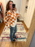 Orange Checkered Hoodie