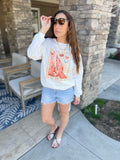 White Ribbed Howdy Cowgirl Sweatshirt
