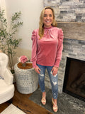 Pink Velvet Top