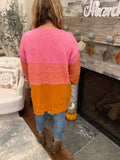 Orange/Pink Pom Cardigan