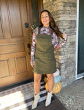 Olive Corduroy Dress