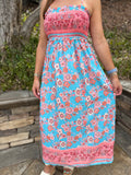Coastal Bloom Smocked Maxi Dress