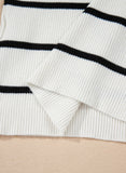 Black Striped Scalloped Edge U Neck Ribbed Tank