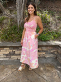 Sunset Bloom Smocked Maxi Dress