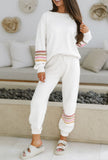 White Striped Lounge Set