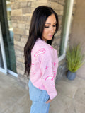 Pink Western Cowboy Boot Sweater