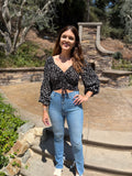 Midnight Bloom Adjustable Crop Top