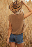 Brown Sherpa Tie Vest