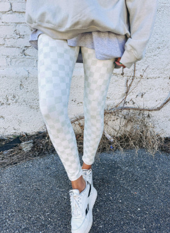 Grey Checkered Leggings