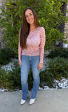 Pink Floral Sheer Top