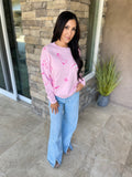 Pink Western Cowboy Boot Sweater