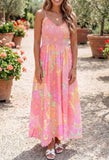 Sunset Bloom Smocked Maxi Dress