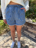 Frayed Edge Casual Denim Shorts
