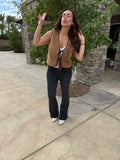 Brown Sherpa Tie Vest