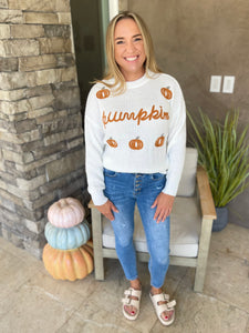 Pumpkin Ribbed Knit Sweater