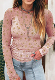 Pink Floral Sheer Top