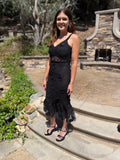 V Neck Floral Crichet Bodycon Maxi Dress
