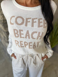 White COFFEE BEACH REPEAT Knit Sweater