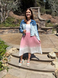 Blush Dreams Pleated Midi Skirt