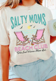 White Salty Moms Beach Club Short Sleeve Graphic Tee